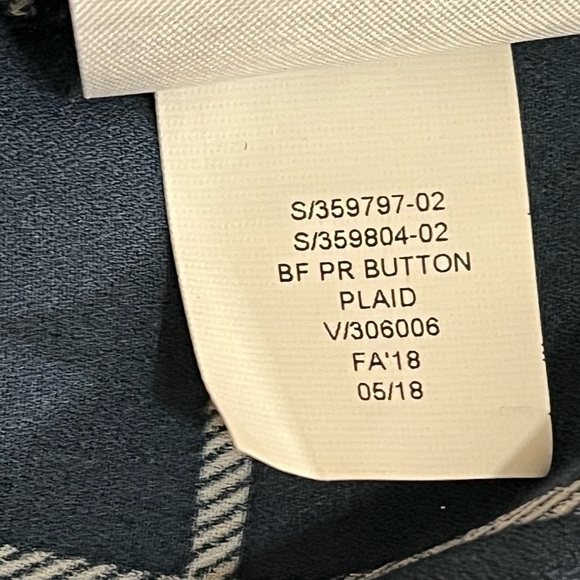 Banana Republic Boyfriend Fit Windowpane Plaid Long Sleeve Top Size S - Picture 7 of 11